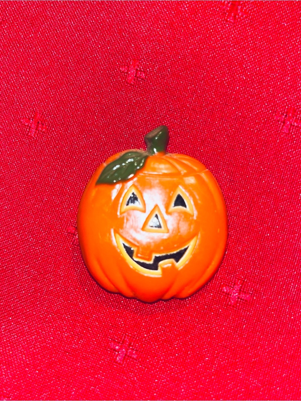 Vintage Pumpkin Pin Jack O Lantern Brooch Halloween